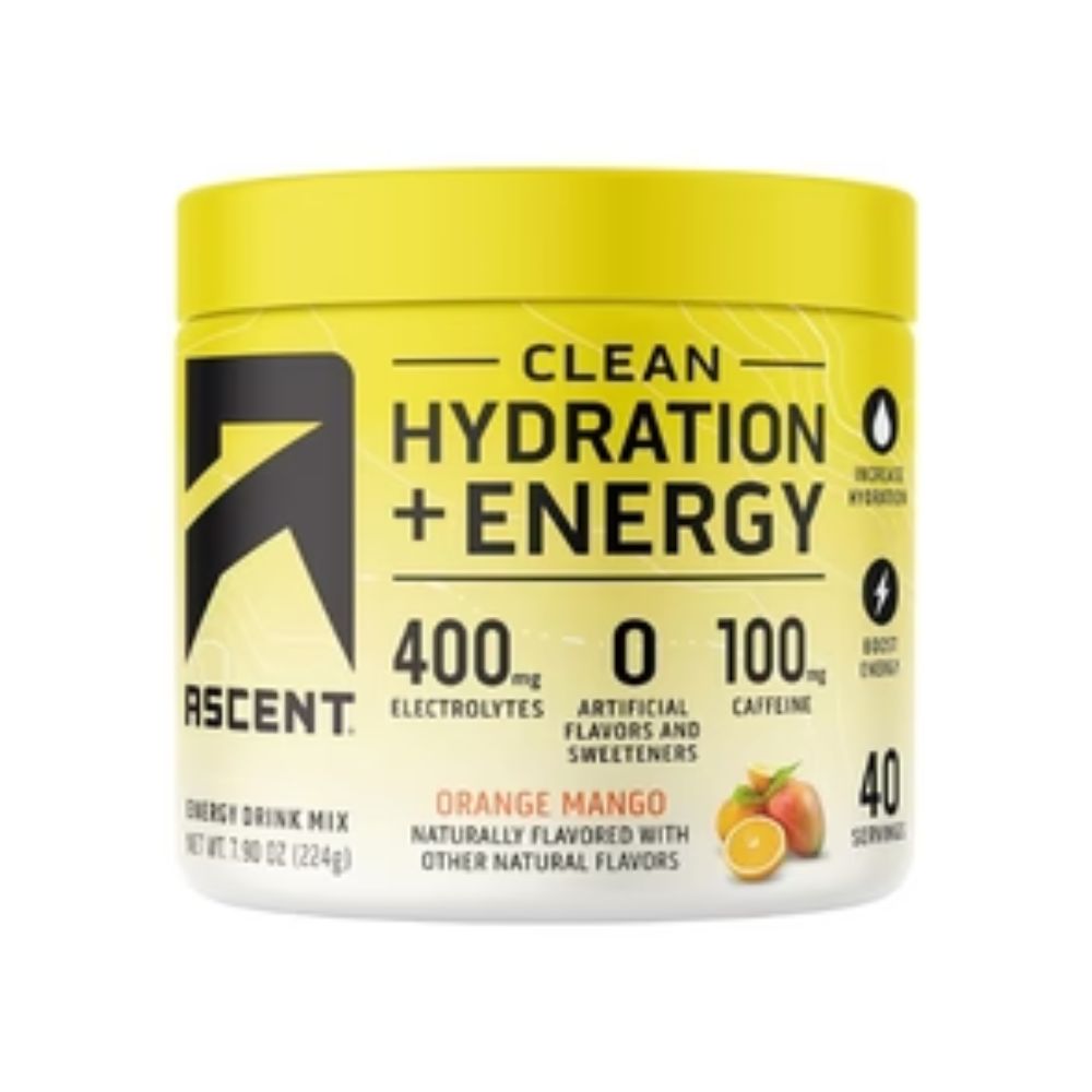 Electrolitos Clean de Hidratacion + Energía Sabor Naranja-Mango (8.32 oz 236 g), Ascent