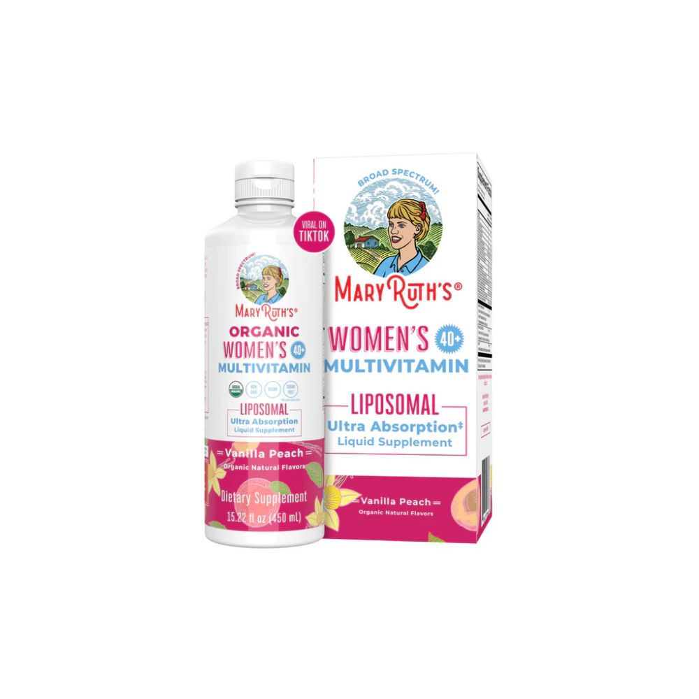 Multivitamínico Liposomal para la Salud Energética de la Mujer 40+ Sabor Vainilla Melocotón, Líquido 450 ml | Mary Ruth's
