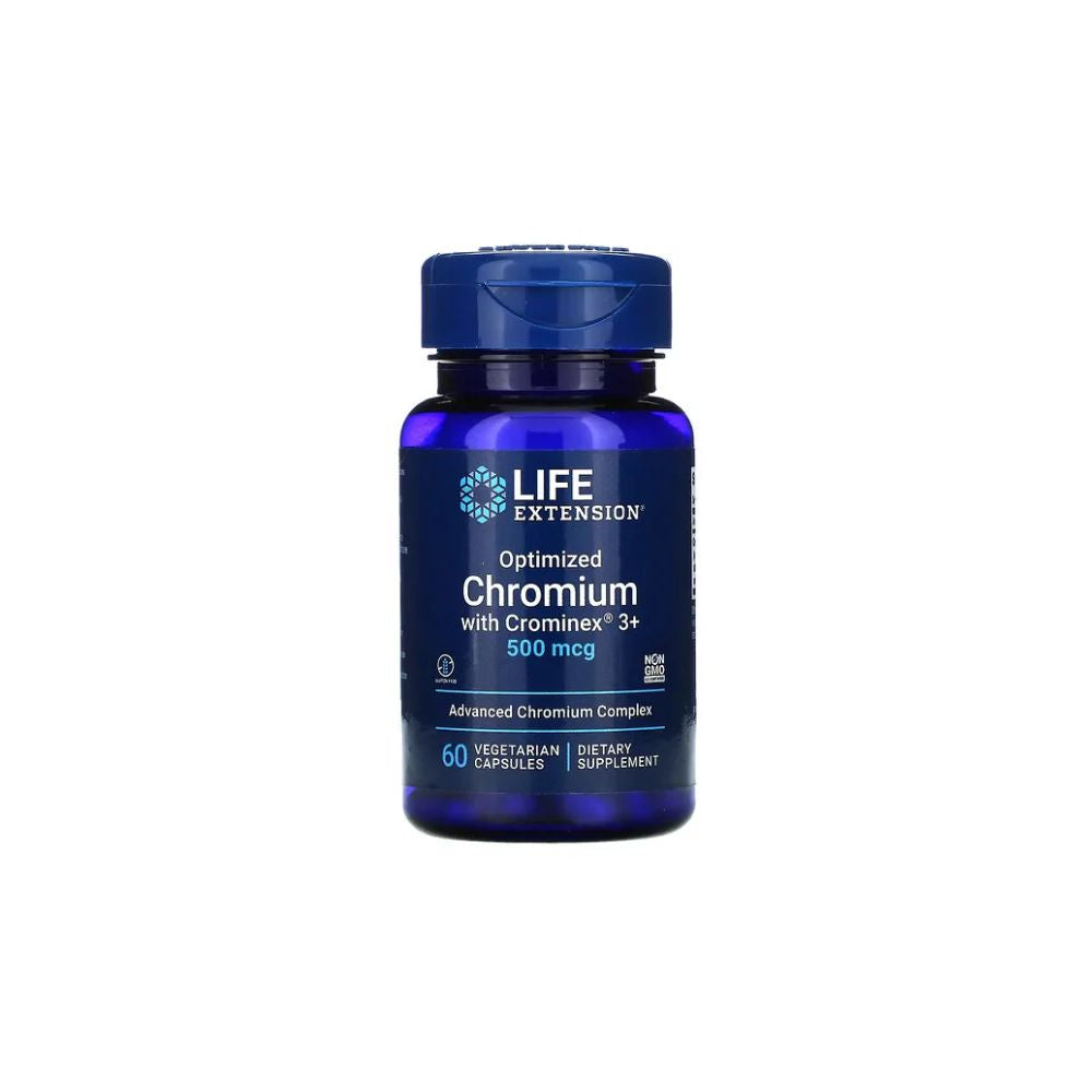 Cromo Optimizado Con Crominex® 3+ 500 Mcg (60 veg caps), Life Extension