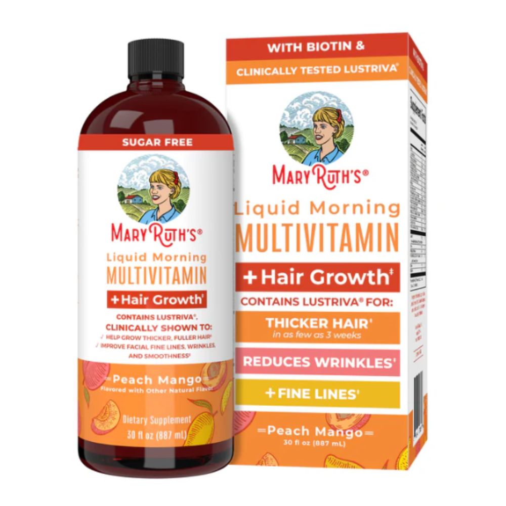 Multivitaminico Matutino + Crecimiento del Cabello Sabor Durazno-Mango, Liquido 887 ml (30 fl oz)+