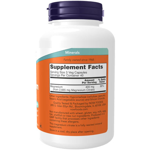 Citrato De Magnesio 400 mg (120 veg caps)