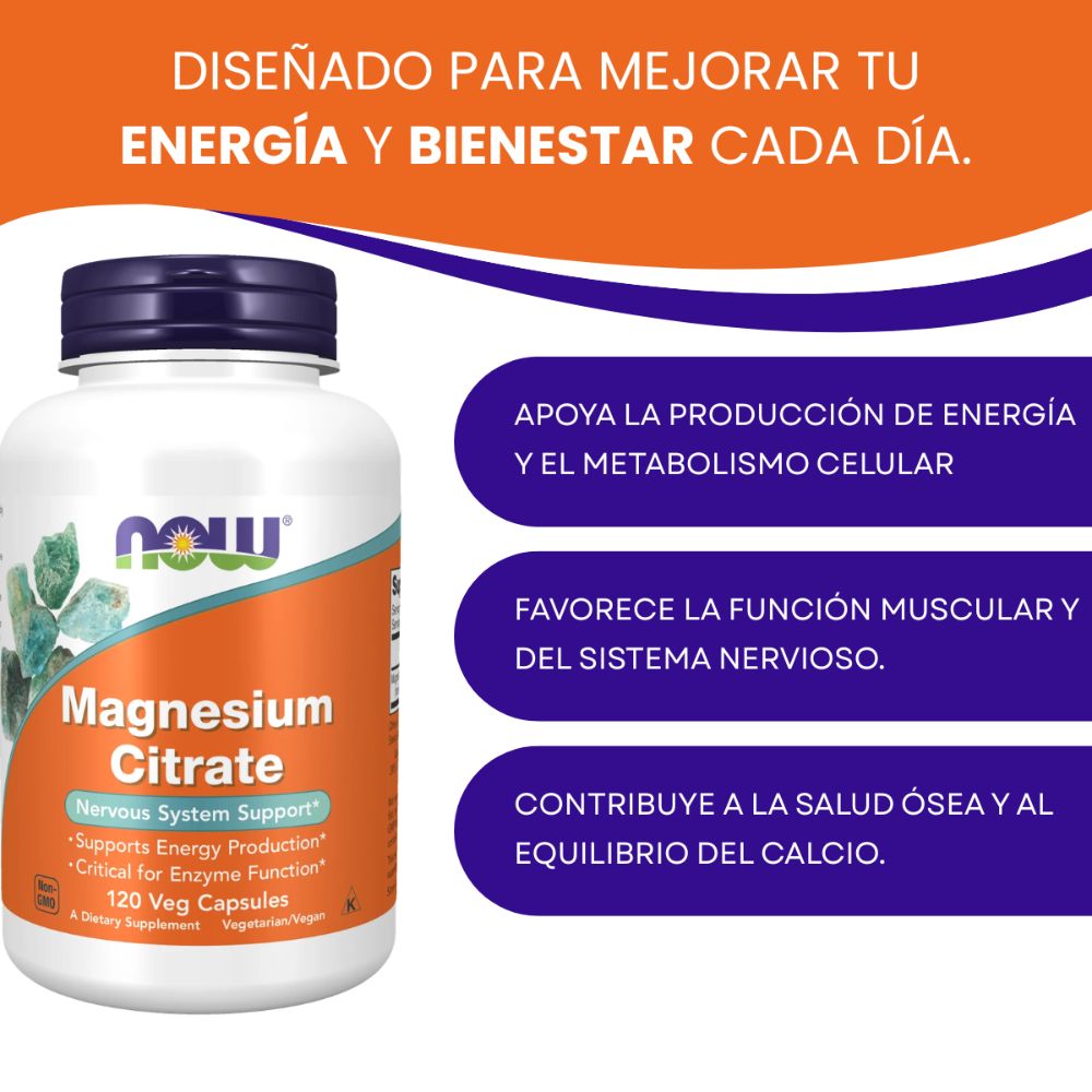 Citrato De Magnesio 400 mg (120 veg caps)